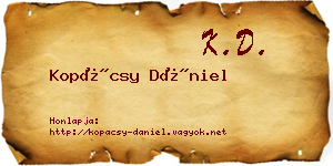 Kopácsy Dániel névjegykártya